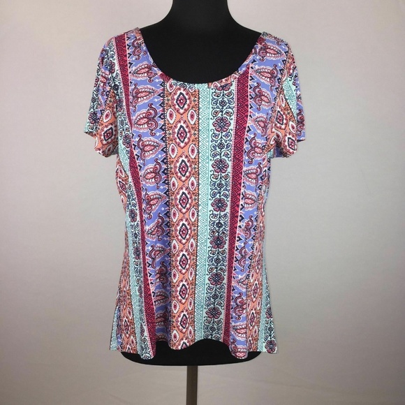 Bobbie Brooks Tops - Bobbie Brooks XL Top Short Sleeve Abstract Print